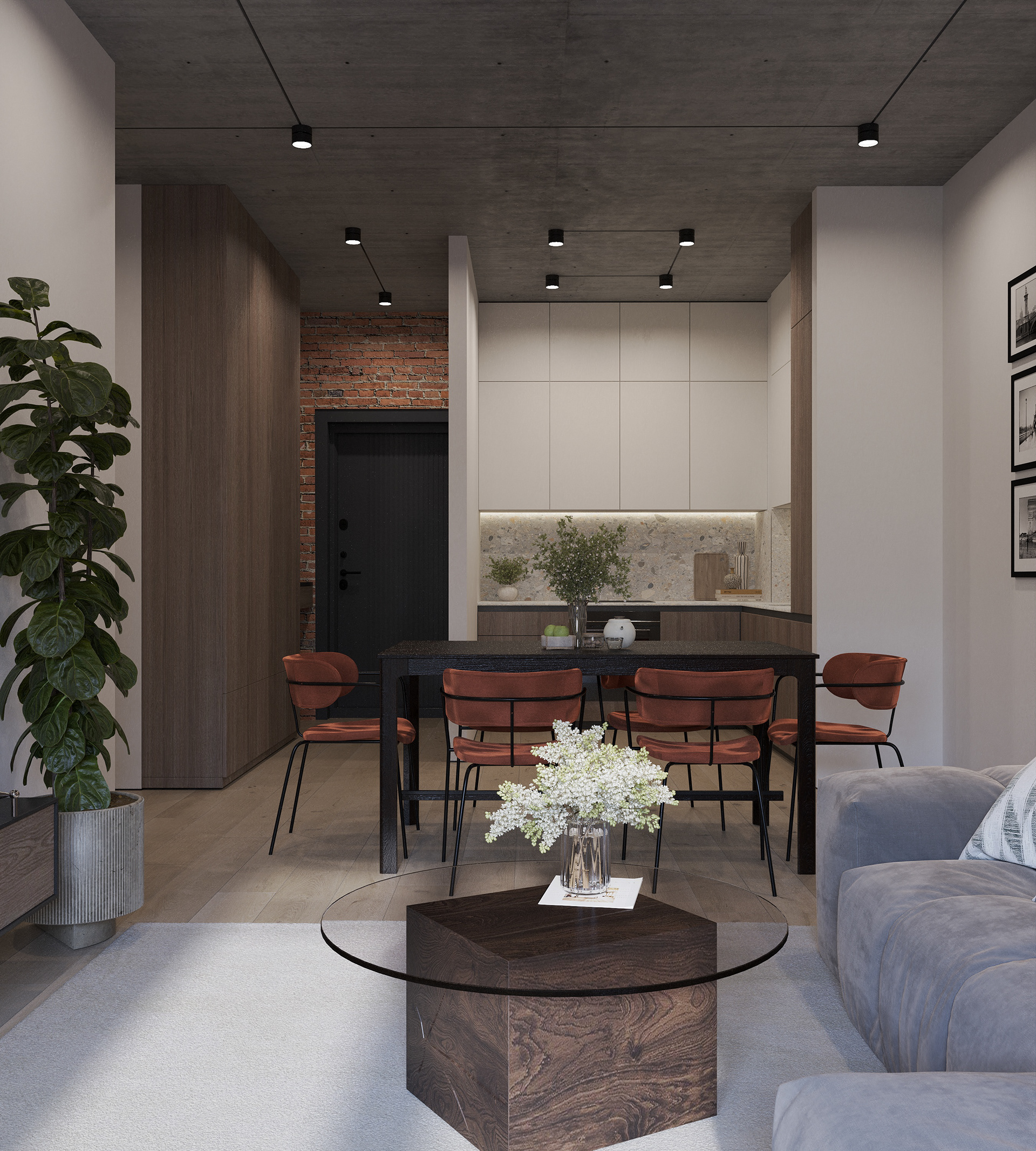 80m2 apartment in industrial style-10