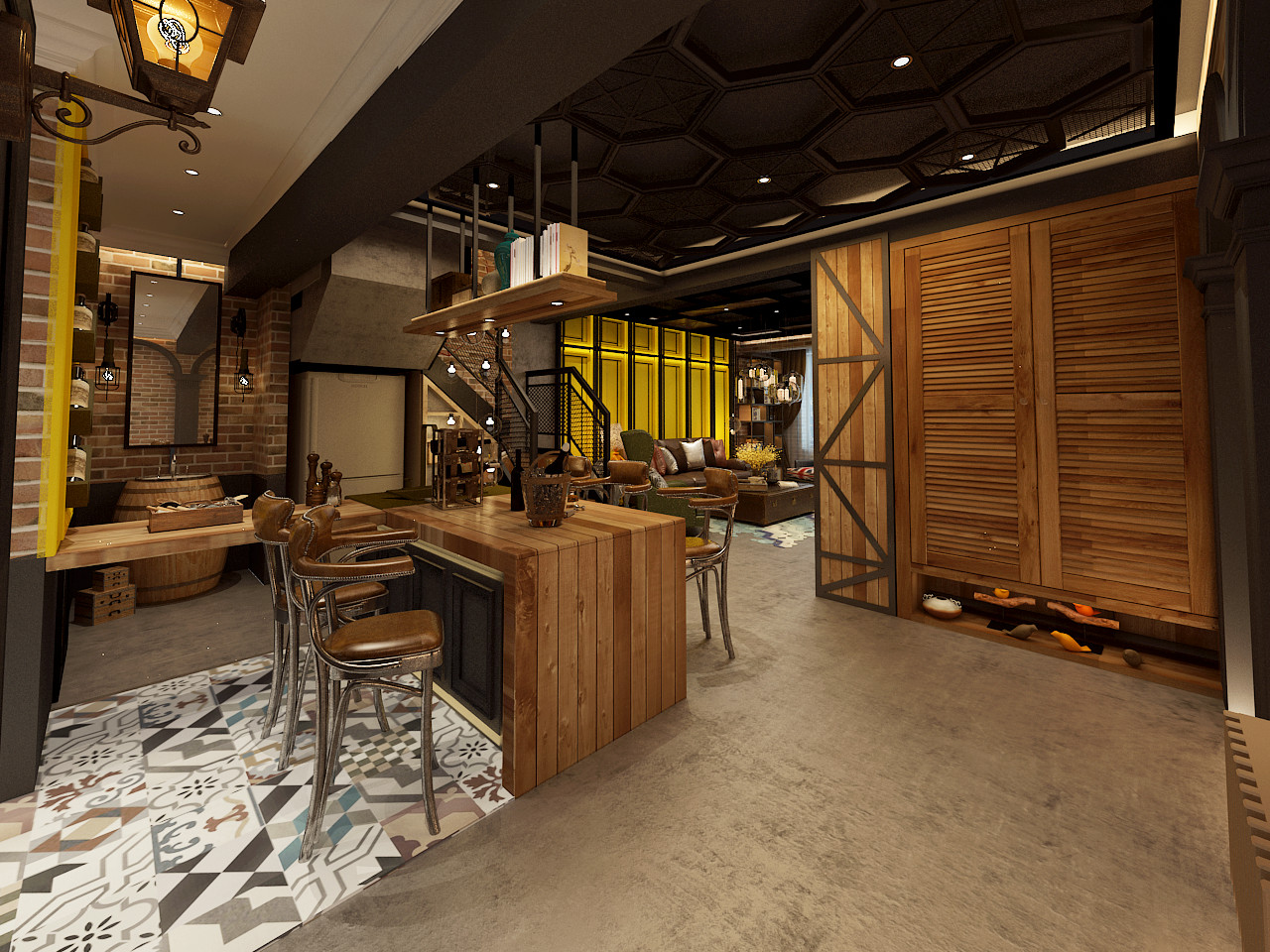 充满工业风格的房子-11