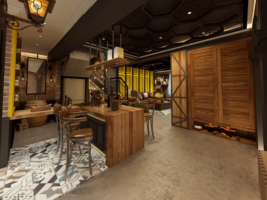 充满工业风格的房子-11