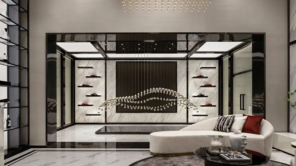 天津中海·津门大院现代法式样板房 | 黑红配色,致敬永恒经典-13