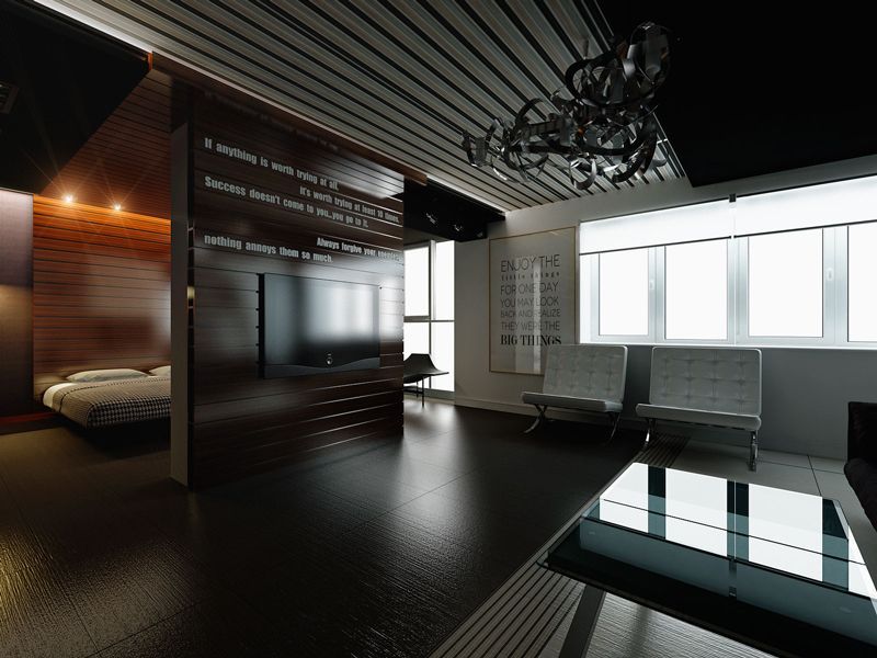 Квартиры студии в современном стиле, 5 проектов - Фото интерьеров-221