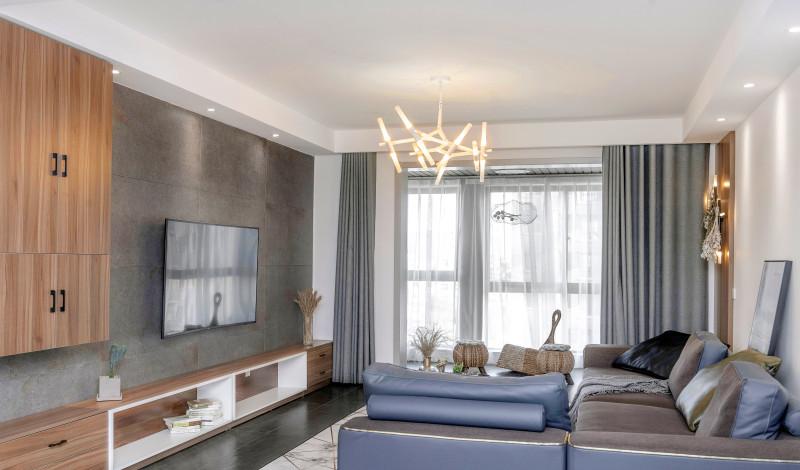 水润坊胡桃木水泥砖,现代简约的温馨空间-1