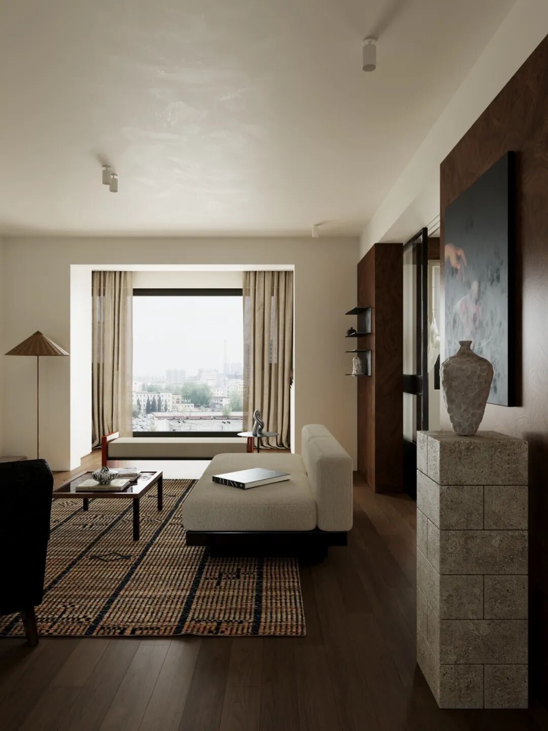 岚一设计｜温和有序的错层住宅-6