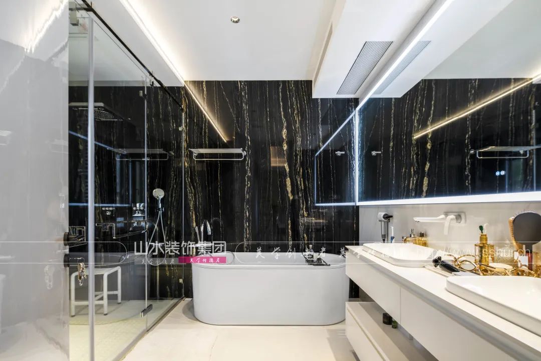 现代轻奢别墅设计丨山水装饰集团-70