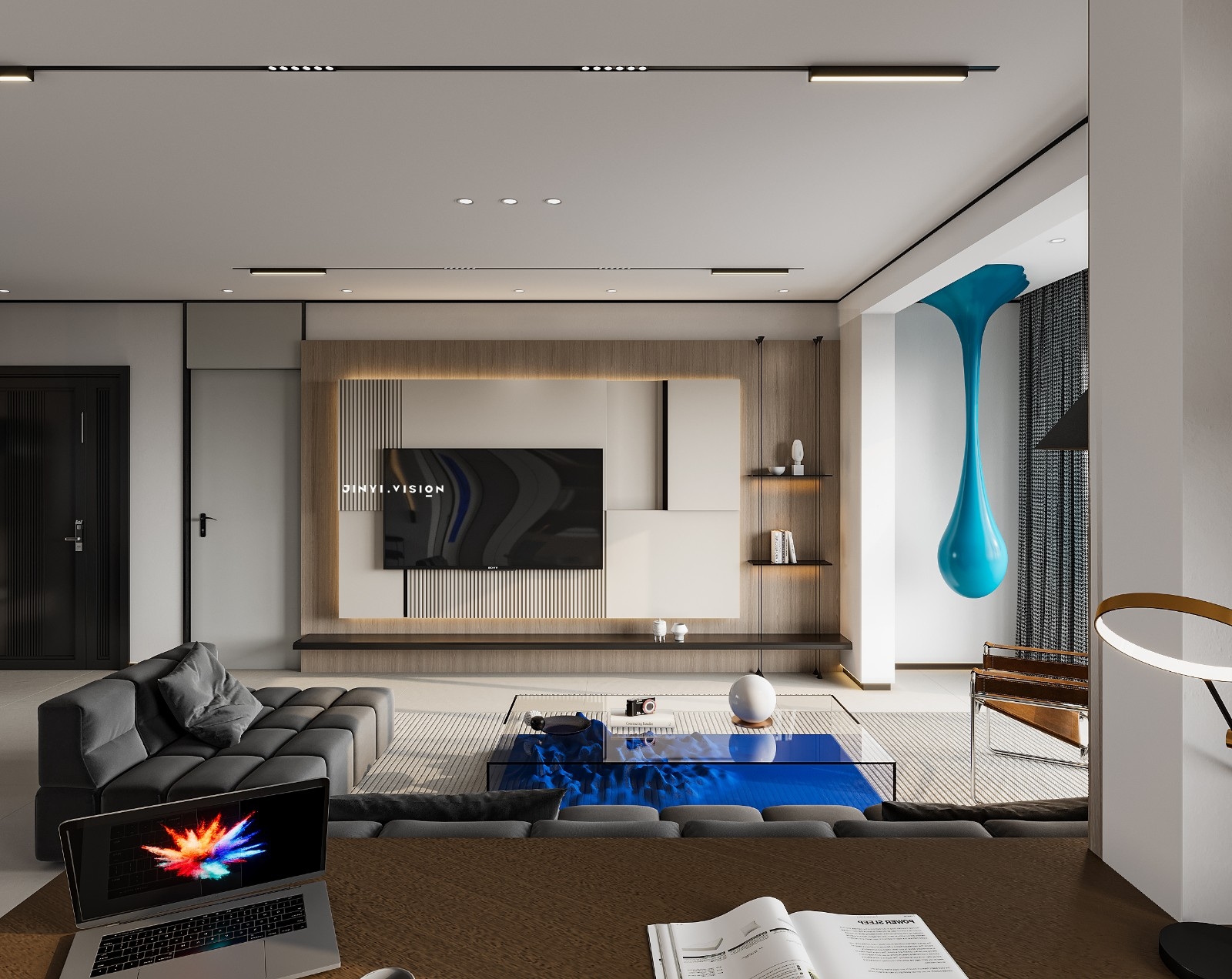 克莱因蓝跳色：极简空间里的高级松弛感-6