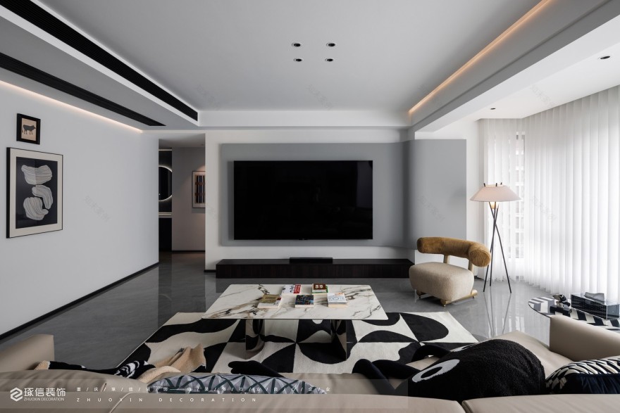 122 平现代风打造活力空间丨琢信装饰-0