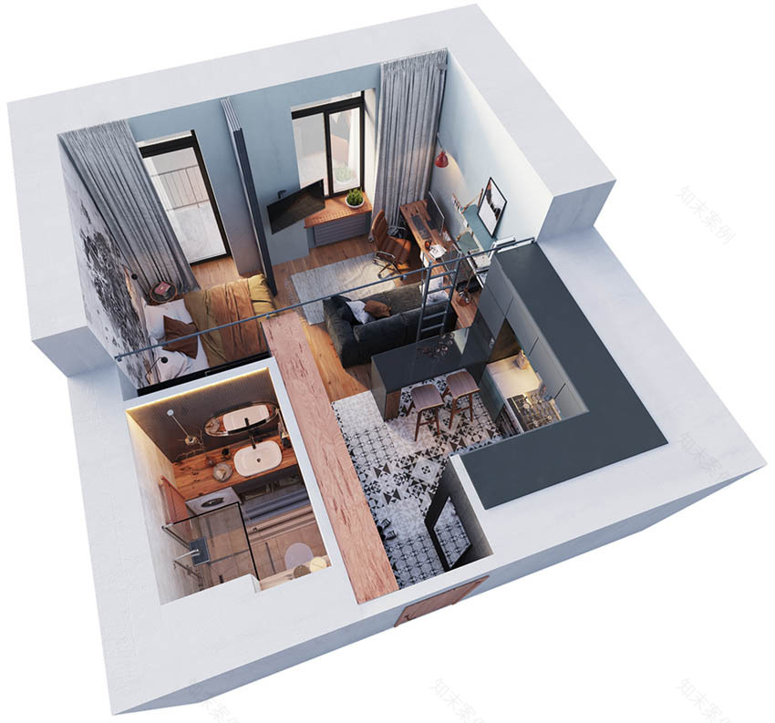 乌克兰96㎡工业风住宅 Polygon Architecture - Design-8