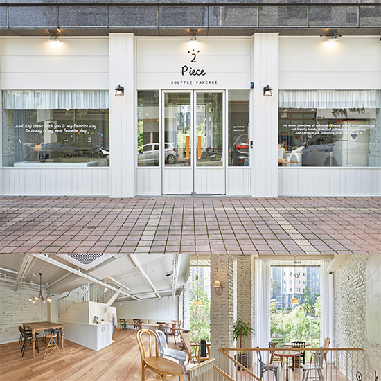 白色木纹打造舒适 50 平咖啡厅空间-1