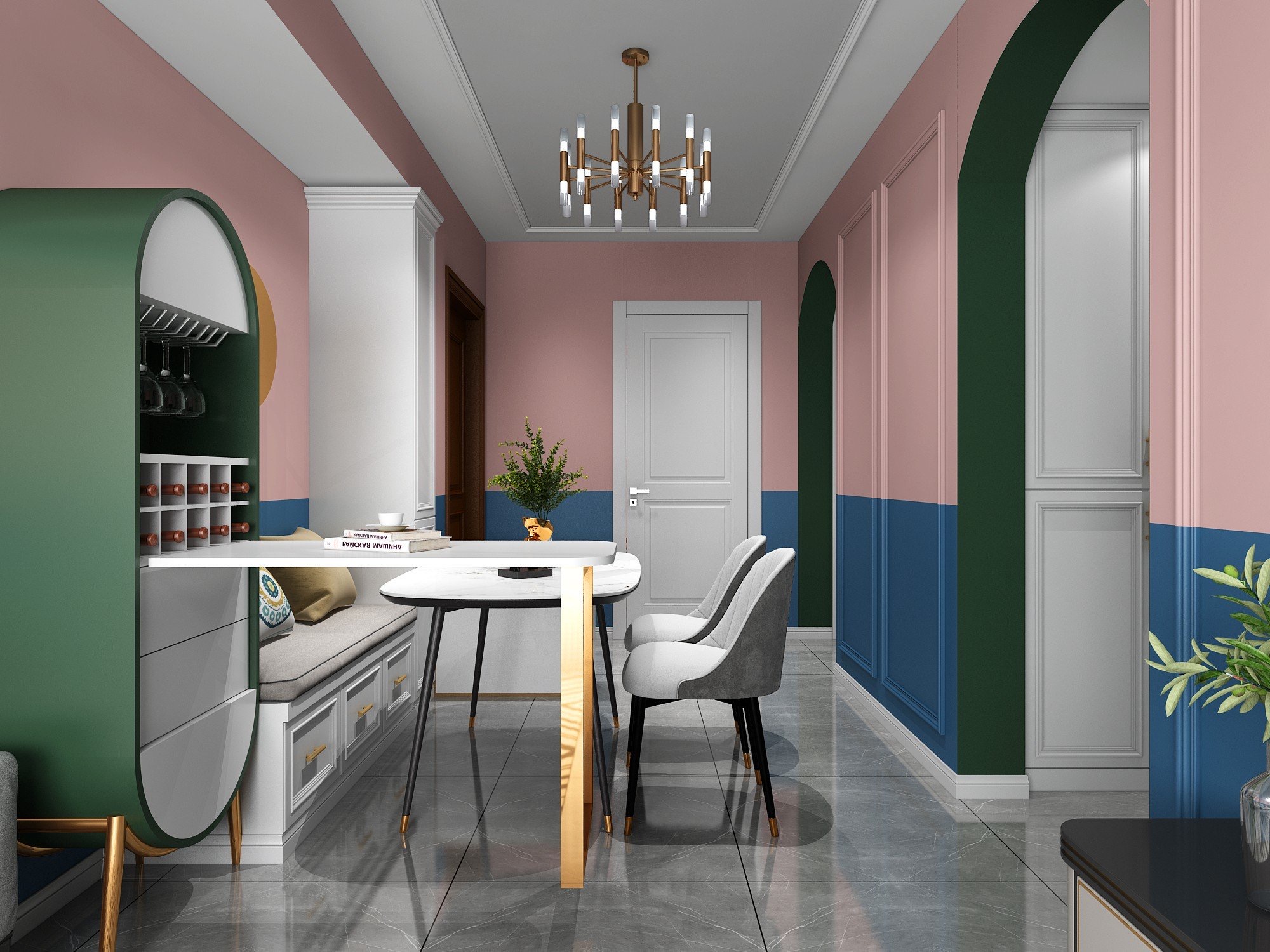 北欧轻奢风格，鲜艳活力，档次华丽！                     -3