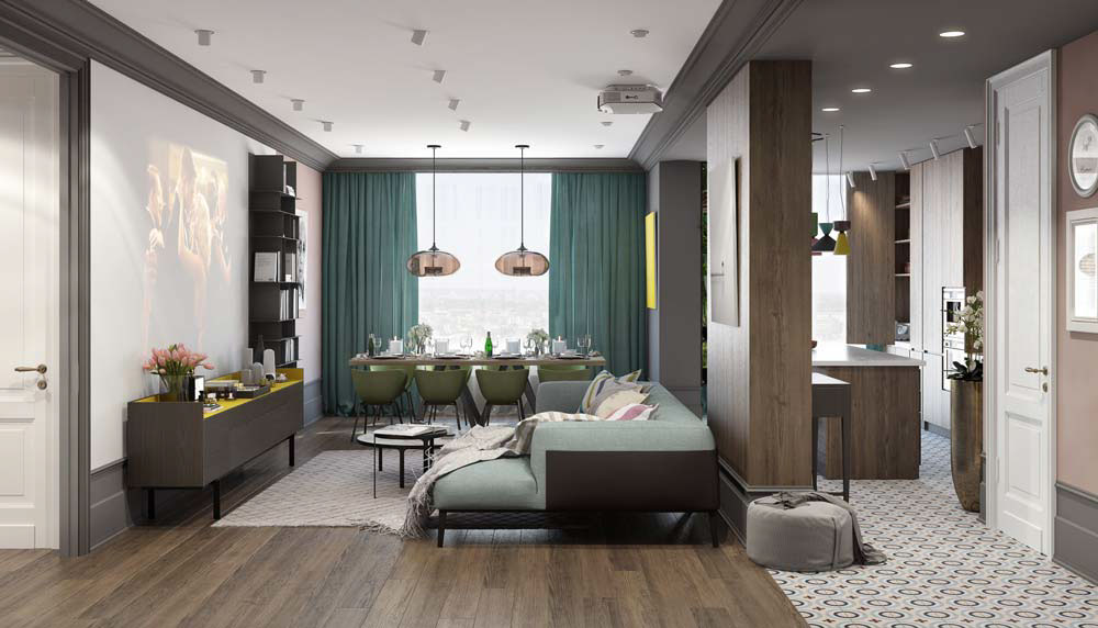 现代家居 pastel 色彩与木质元素设计-11