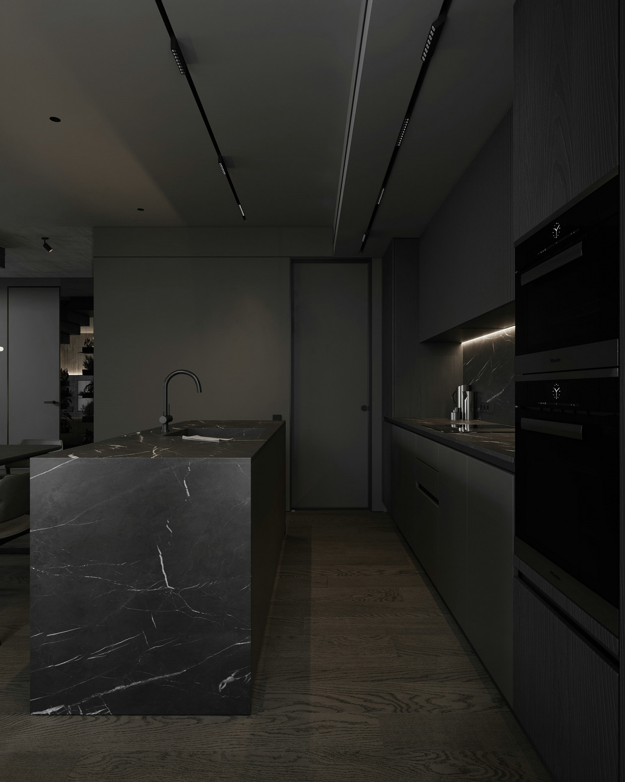 黑色系复试公寓设计 一种极致的高级感！-9