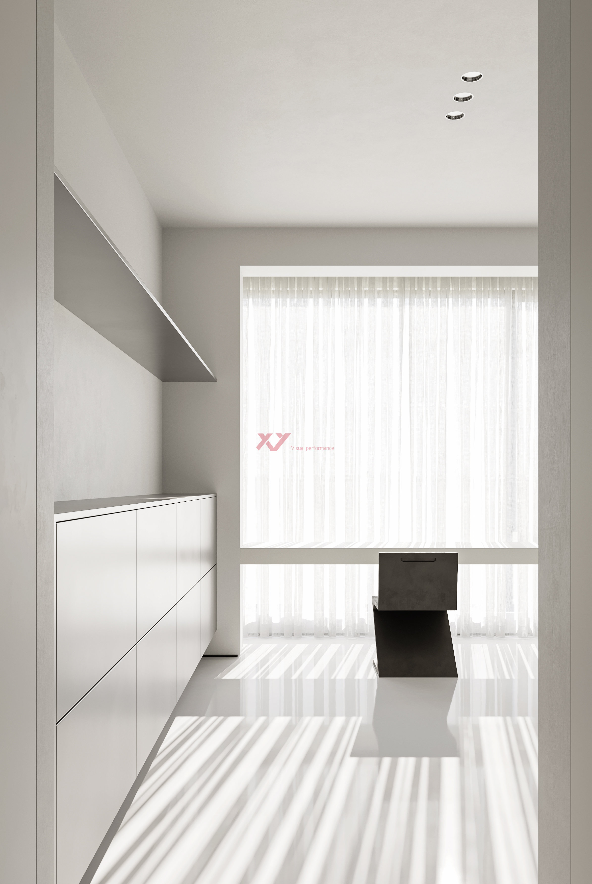 家装/现代黑百灰设计效果图表现-6