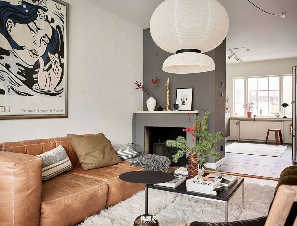 瑞典经典联排别墅内宜人的时尚冬季内饰-0