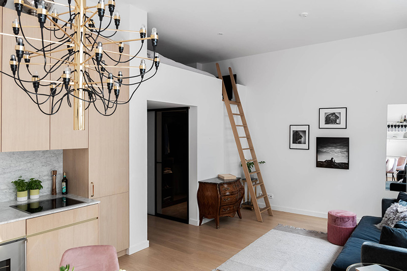 斯德哥尔摩 43 平米开放式公寓，设计巧藏卧室-7