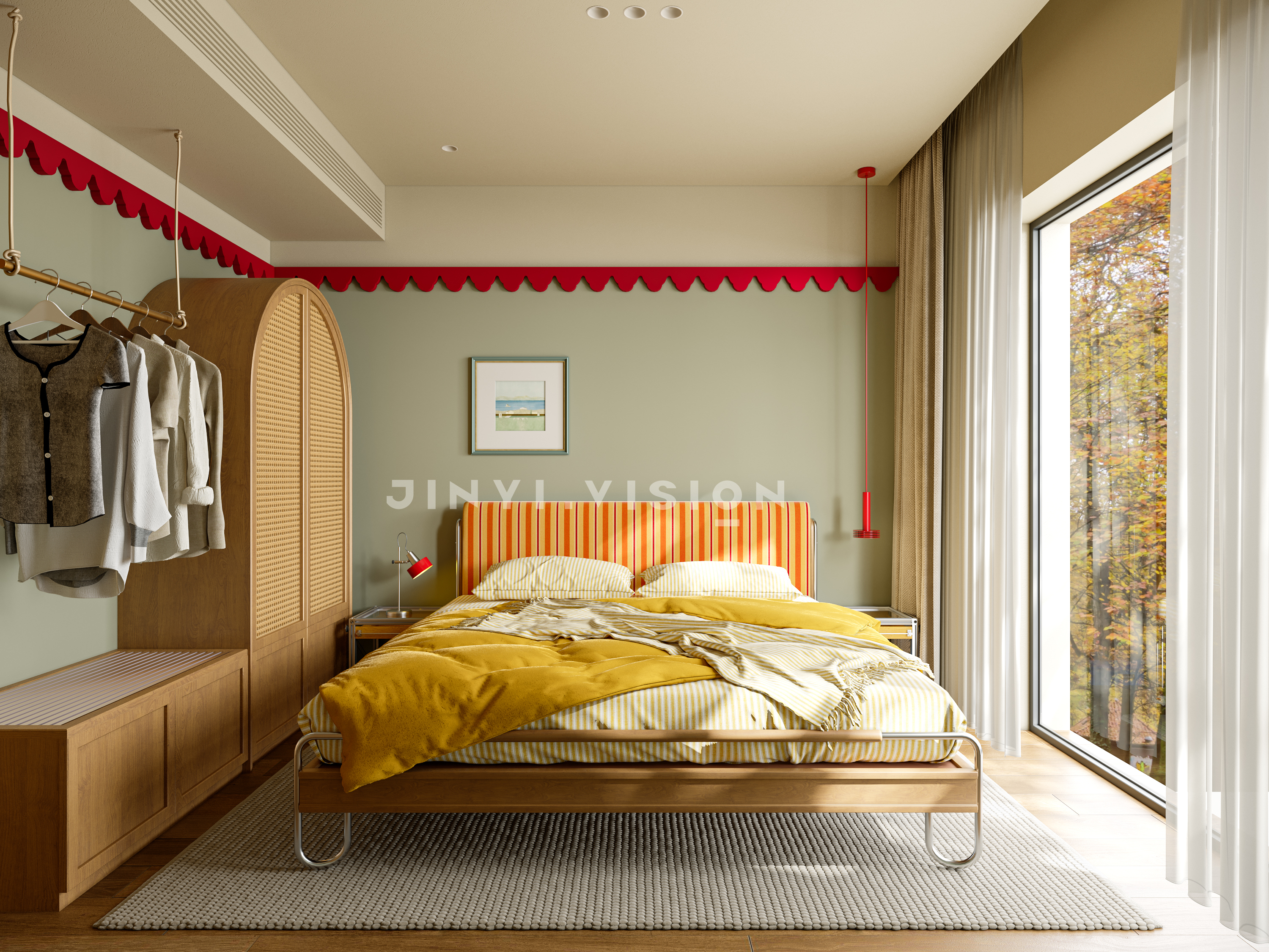 撞色 + 童趣装置，家是会发光的游乐场-0