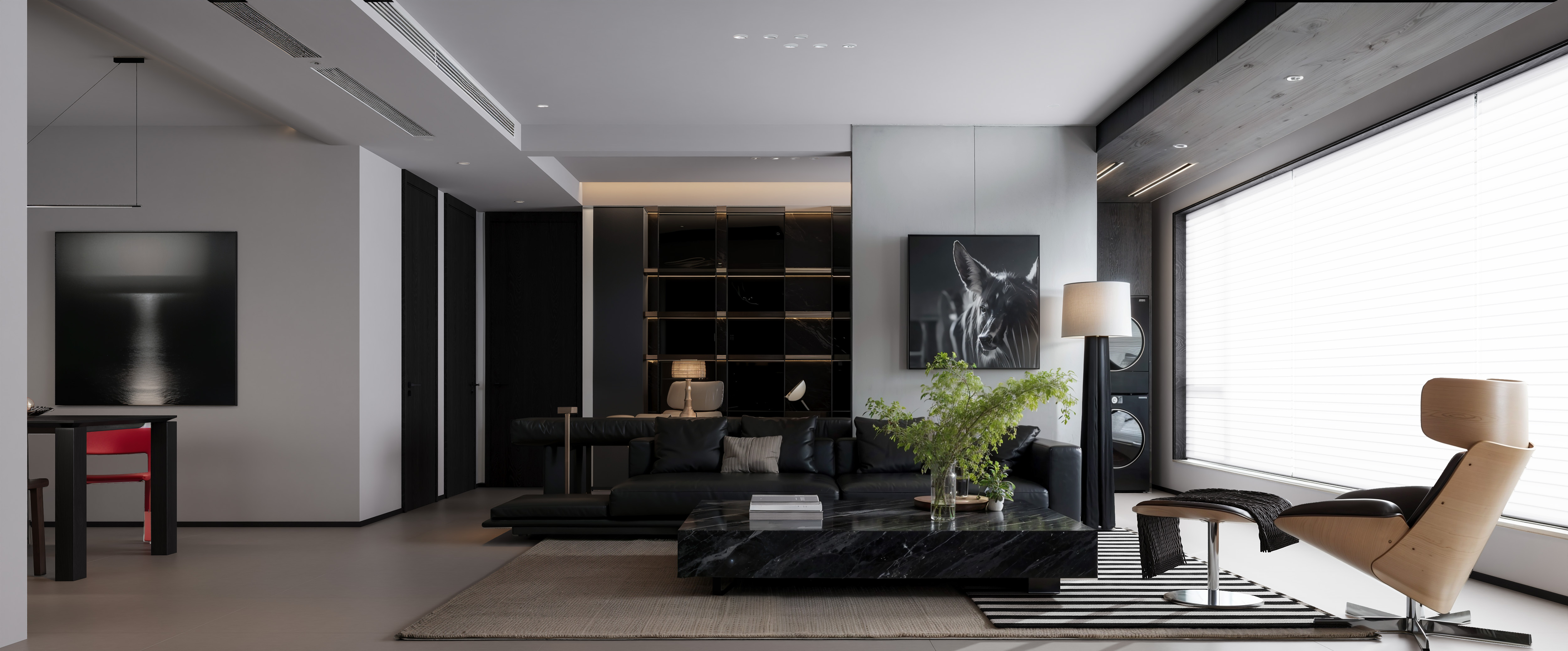 意式大平层设计案例（现代风格客餐厅）-12