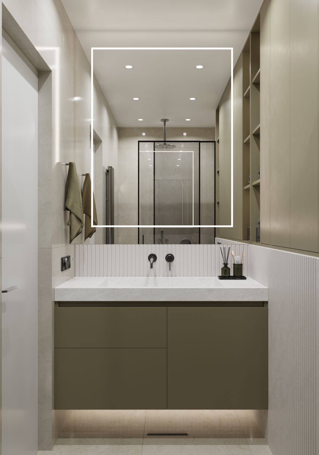 Subtle Contrast: Minimalist bathroom-0