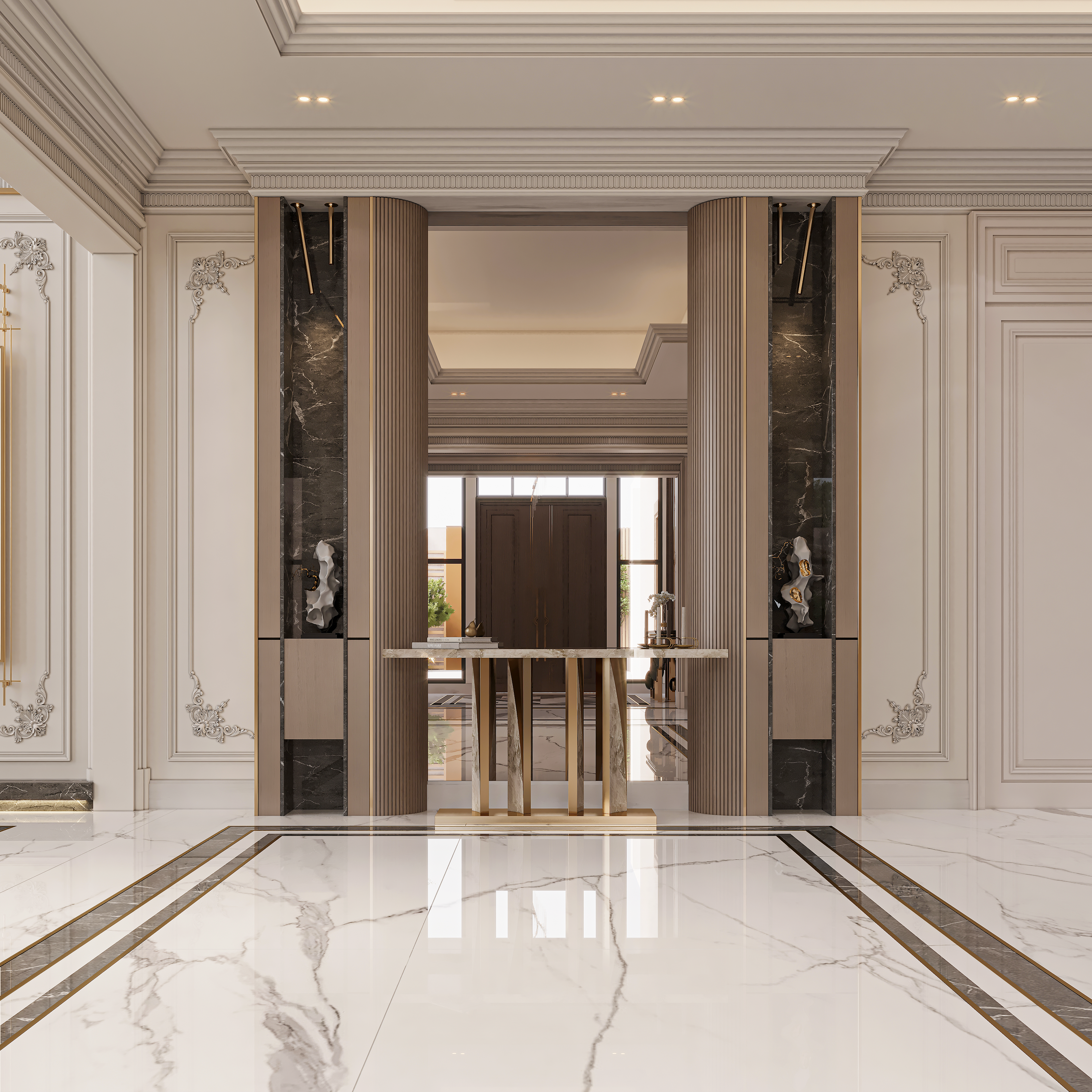 奢华新古典风格客厅丨NOURA FARIS DESIGNS-2