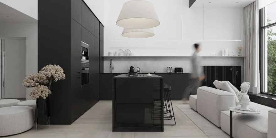 现代黑白色调 loft 公寓丨白俄罗斯明斯克丨Andrew & Darya Zhlobich-1