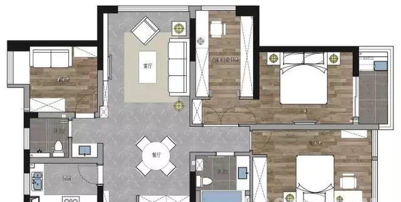常发豪庭国际 | 现代风格120㎡三房设计-3