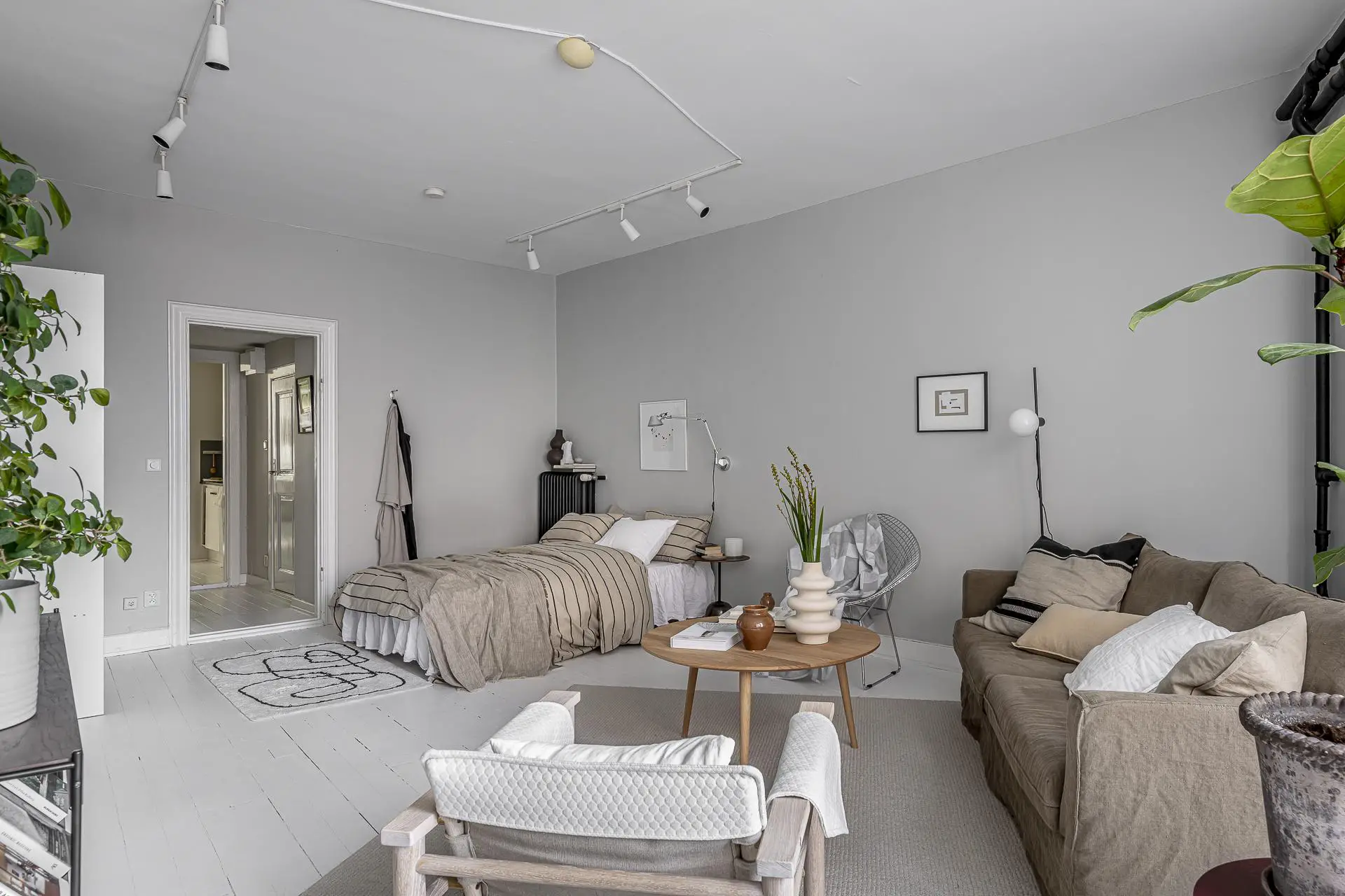 瑞典 50m2 豪华工作室，独特的分离式厨房设计-5