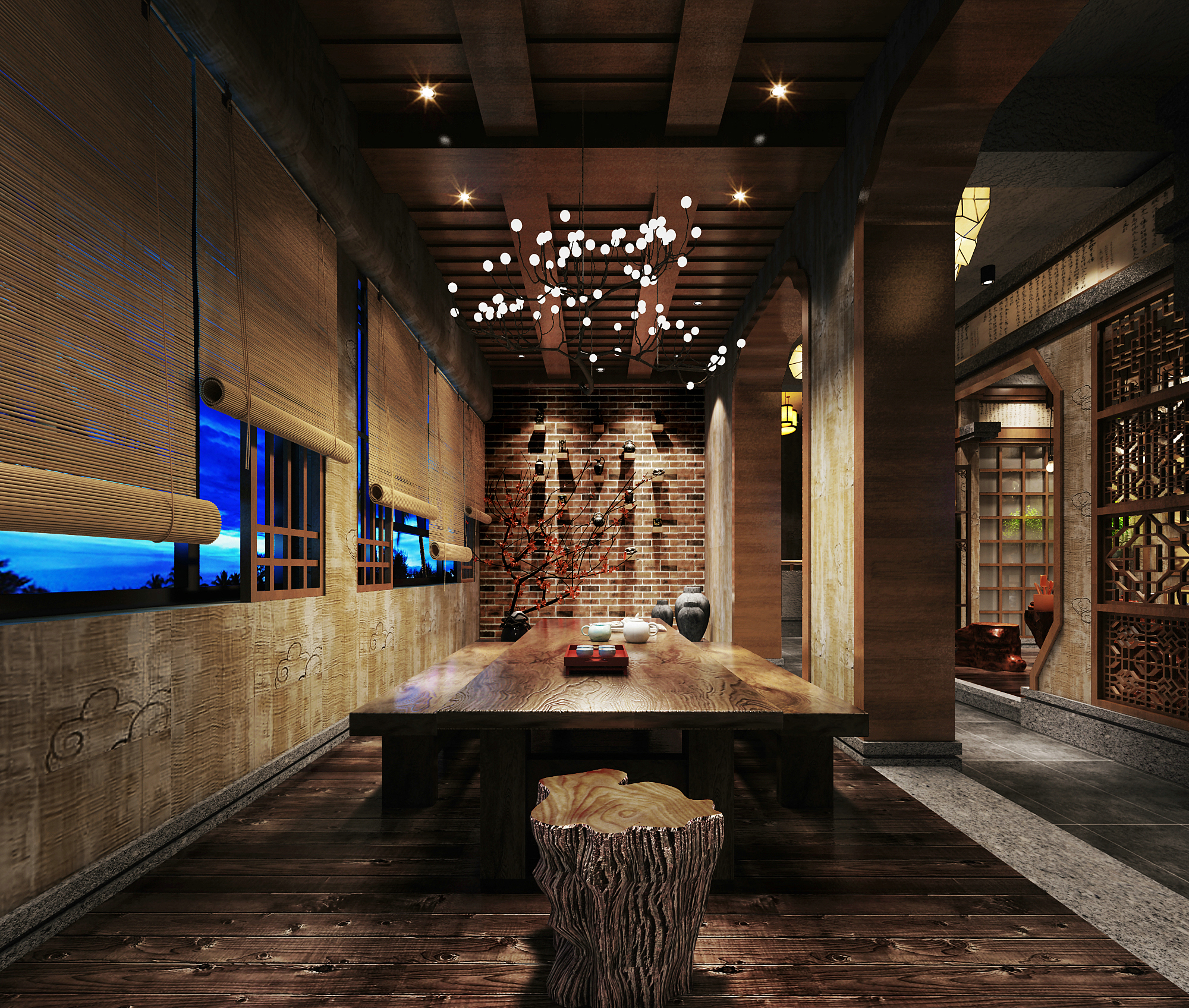 新中式--禅意茶楼餐厅-3