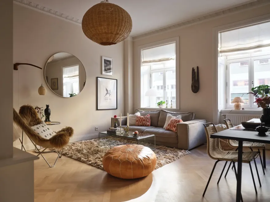 61m2 瑞典公寓,cappuccino 色彩设计魅力四溢-1