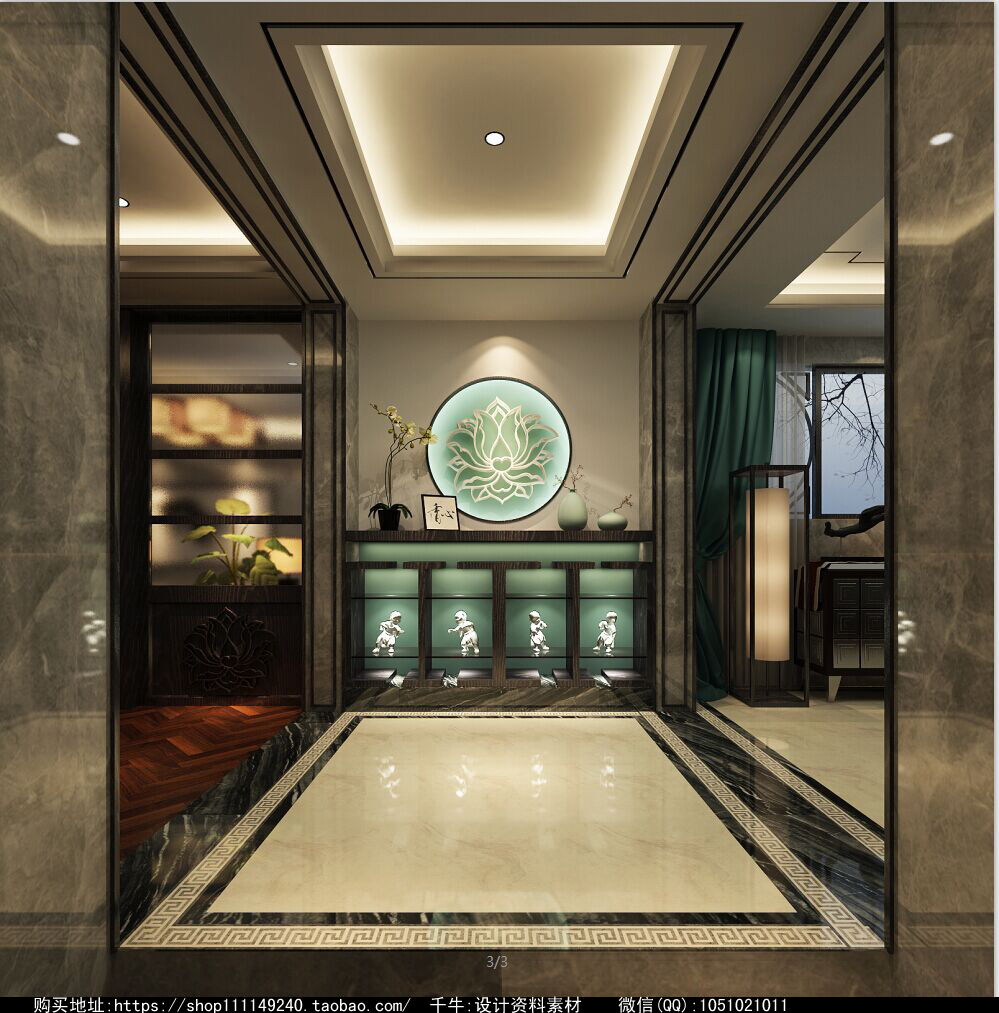 新中式 中式古典 奢华家装别墅样板房-3-12