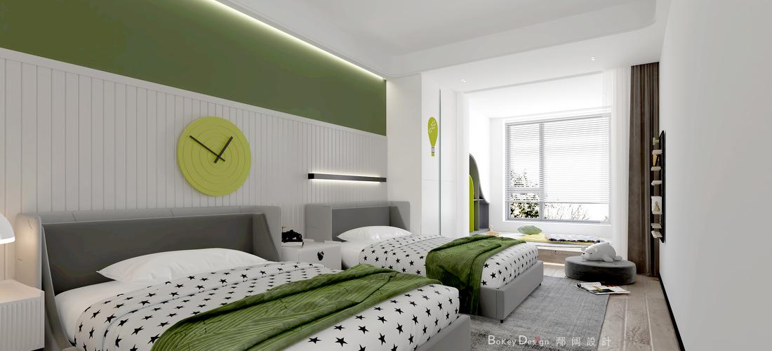 
绿色系儿童房，活力与好奇的童年 -4