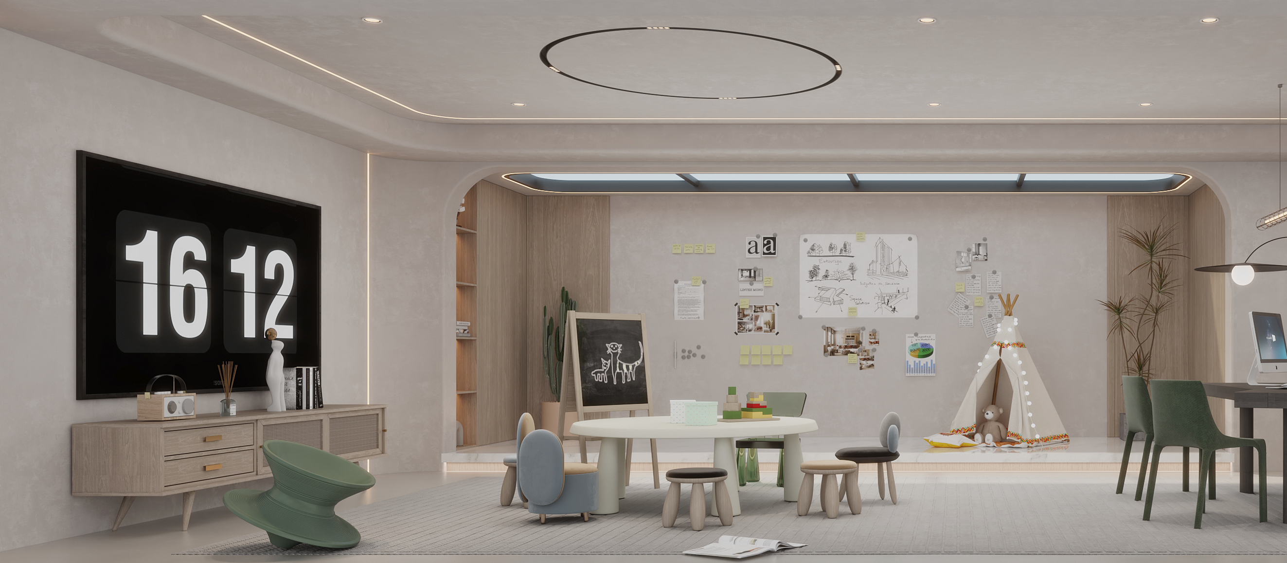  案例更新 300㎡上海别墅 现代奶油风-0