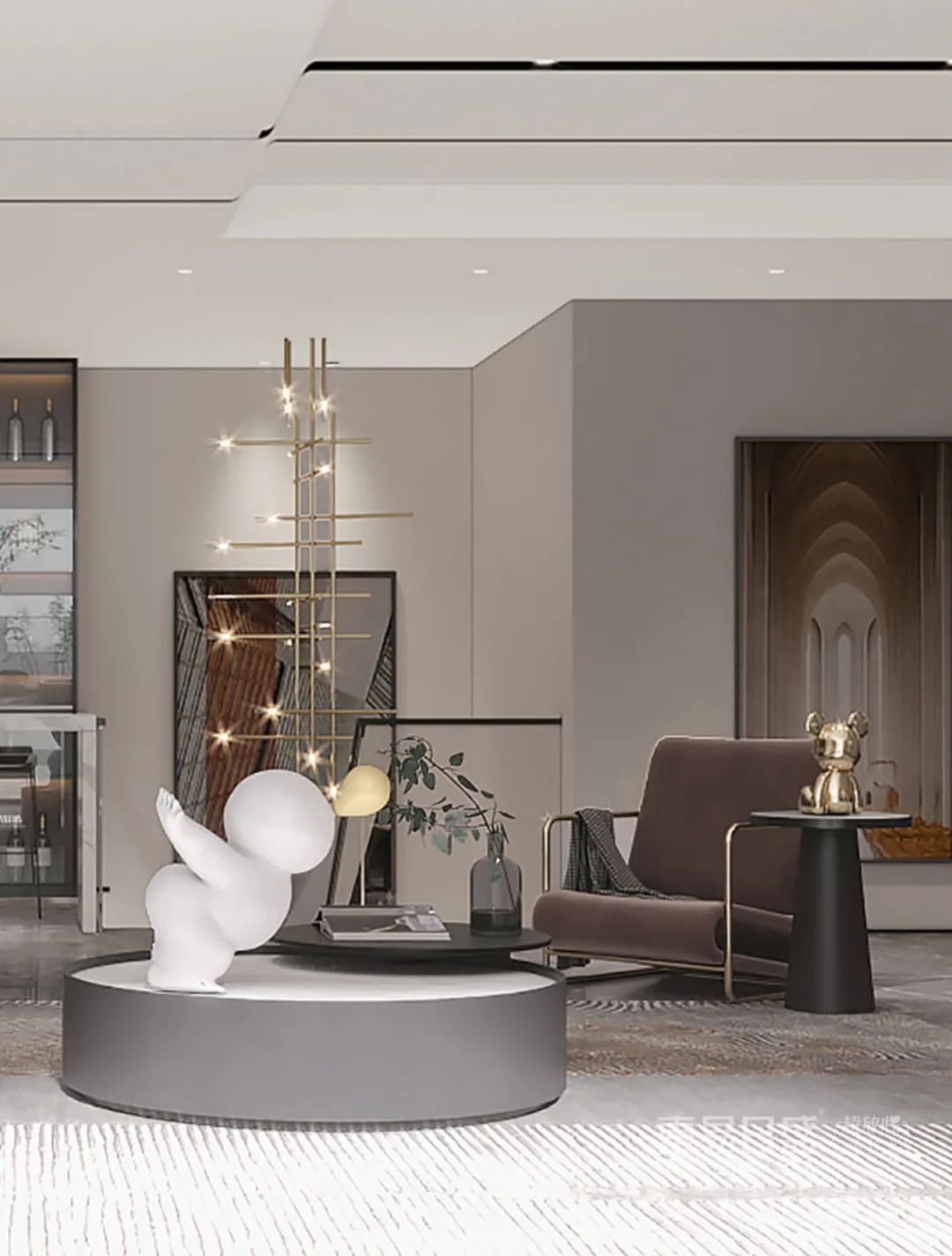 400㎡轻奢灰色私宅,家的乌托邦丨东易日盛-29