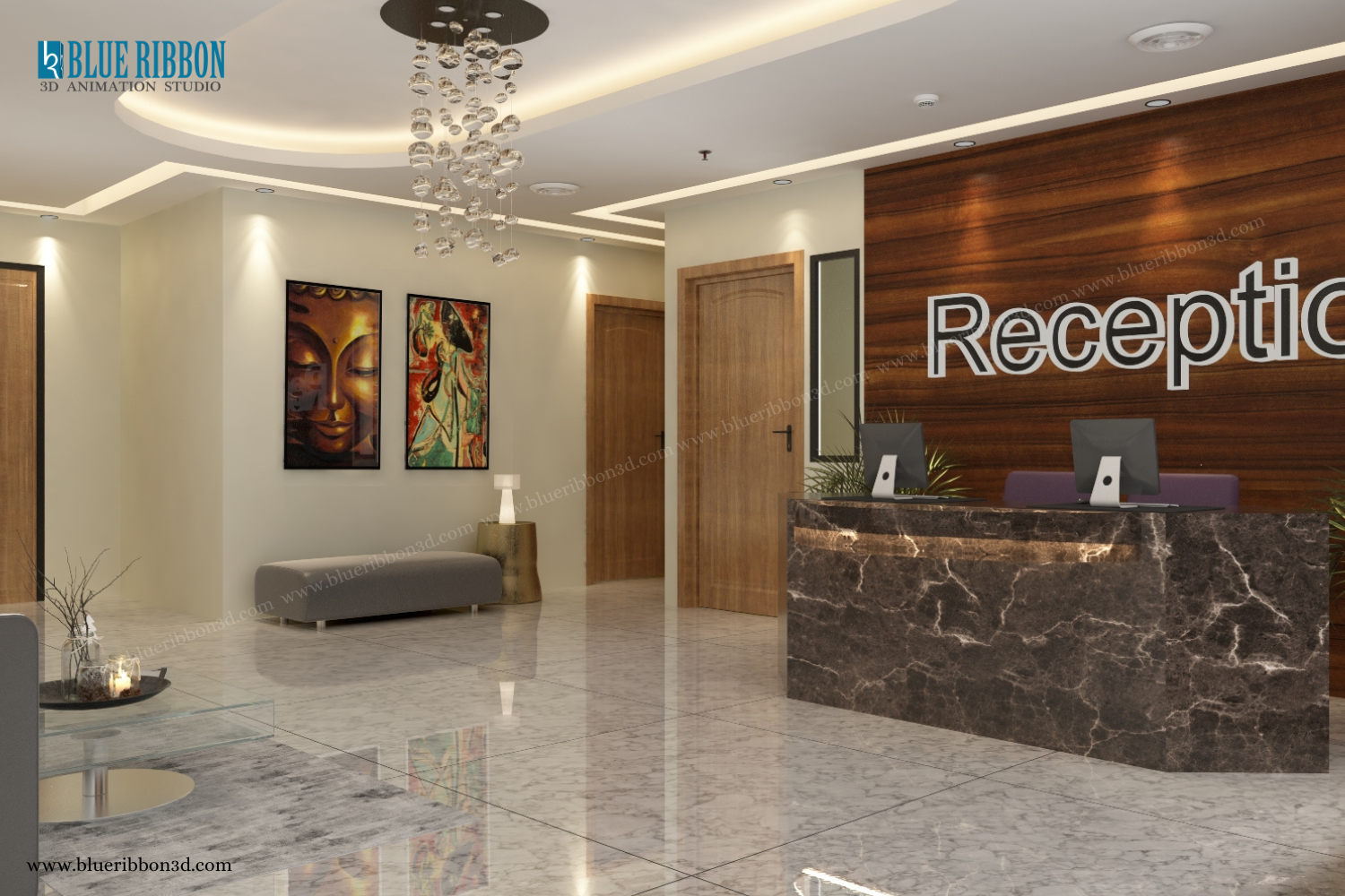 3D 室内渲染的餐厅丨Blueribbon 3D 动画工作室-5