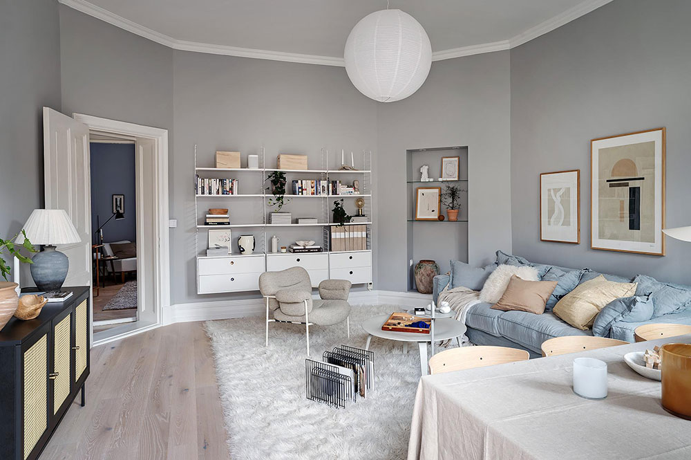 温馨与冷静的完美融合 | 81 平米瑞典公寓设计-7