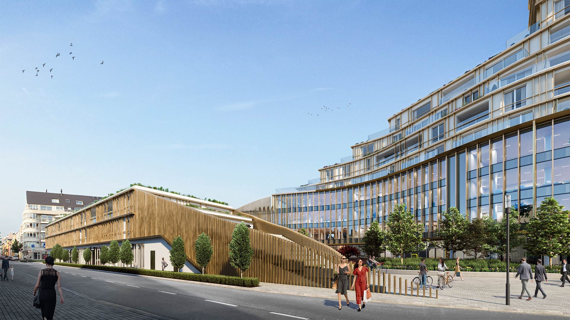 Roelevard Roeselare · 绿色峡谷中的城市更新丨B2Ai architects-13