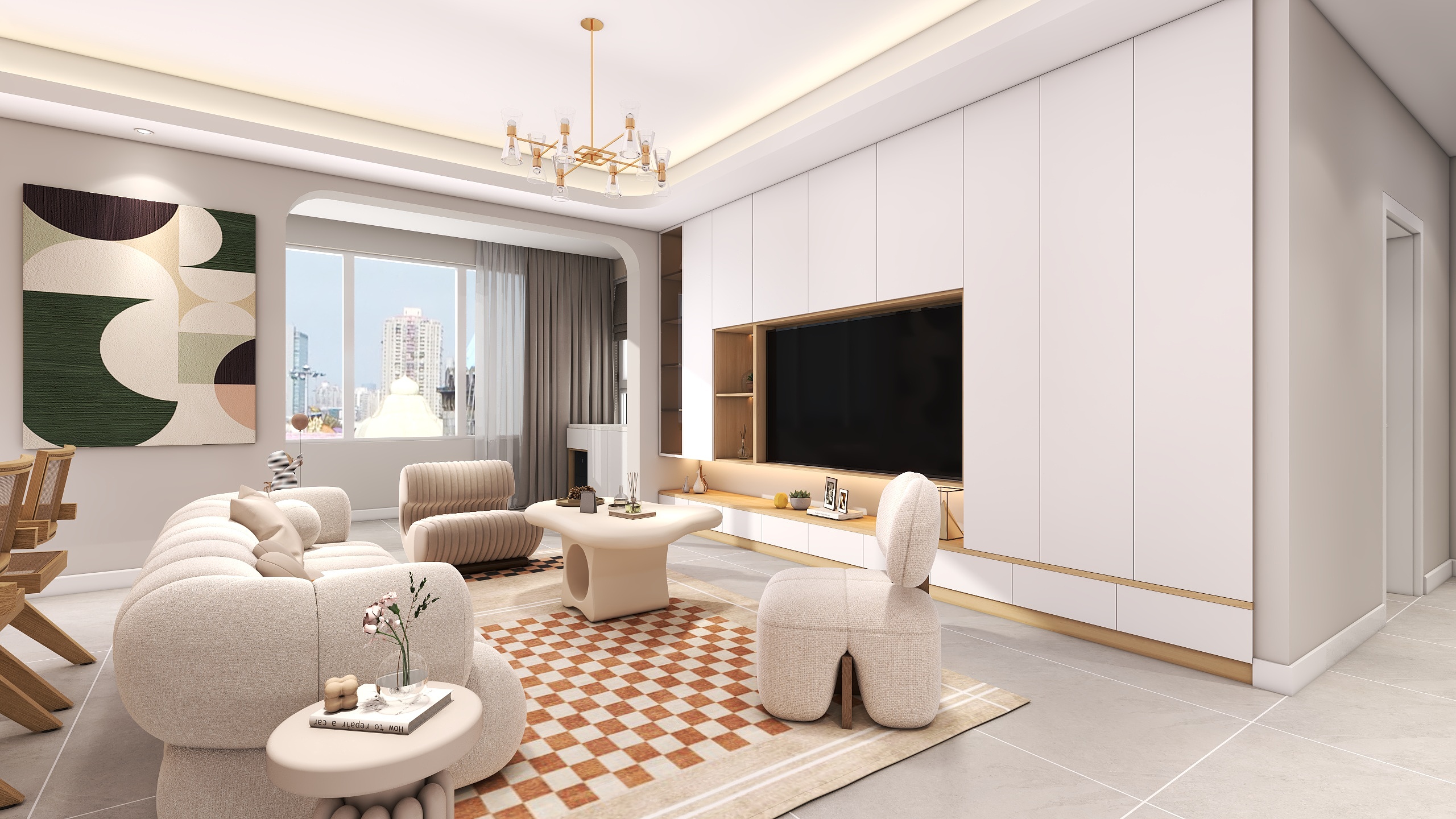 四川成都听湖九园（142平现代简约四居室）-6