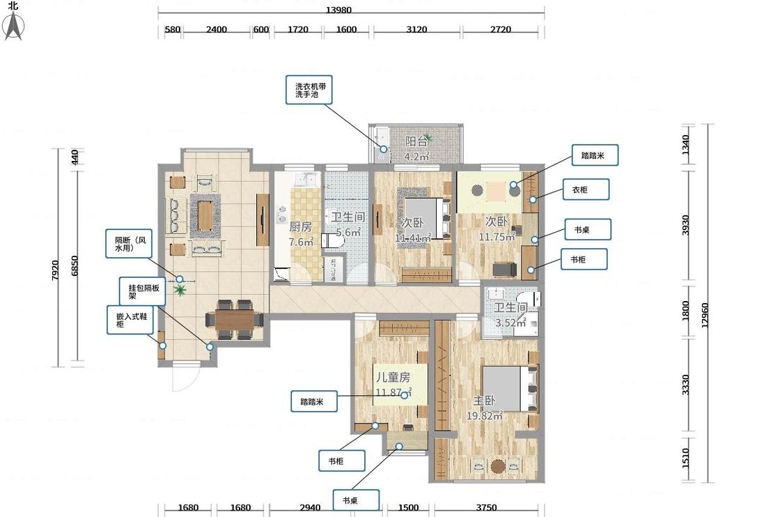 紫阳新苑简欧风室内设计-6