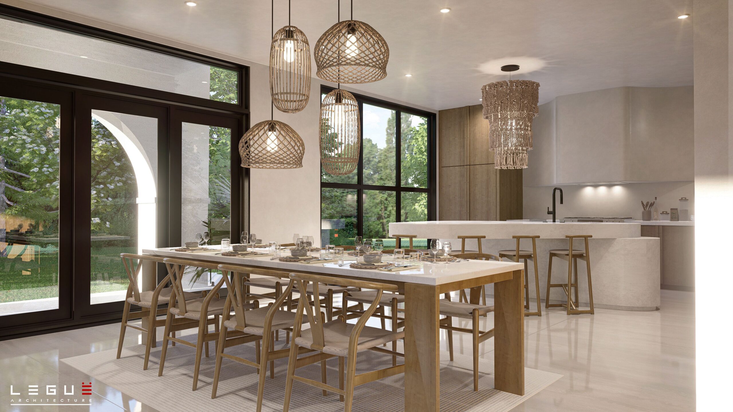 房屋平面图 Ë·242

注：这里Ë·242可能是特定编号之类的内容，由于不清楚其确切含义，保留原样如果有更多背景信息，可进一步完善翻译 丨Leguë Architecture-32