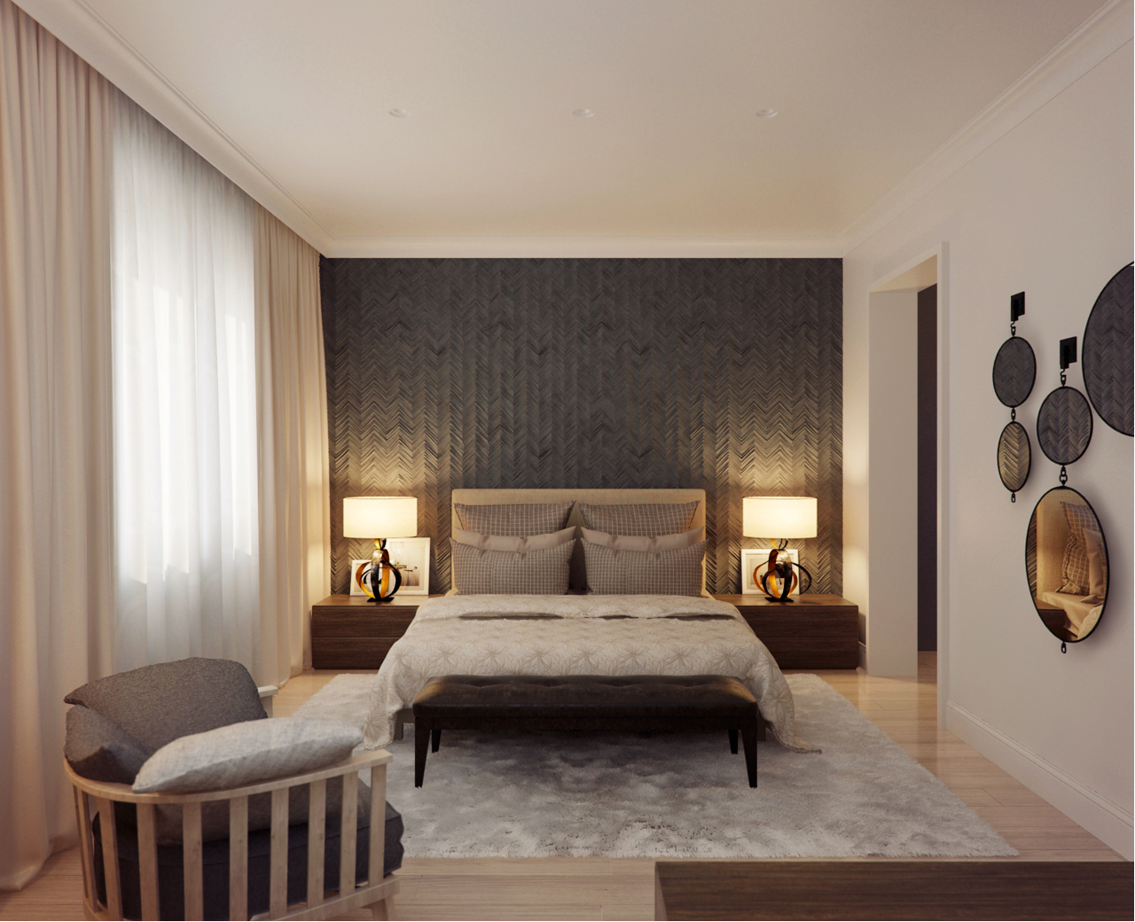 The interiors of the country house of 300 m  in American style Alexandra Fedorova-15