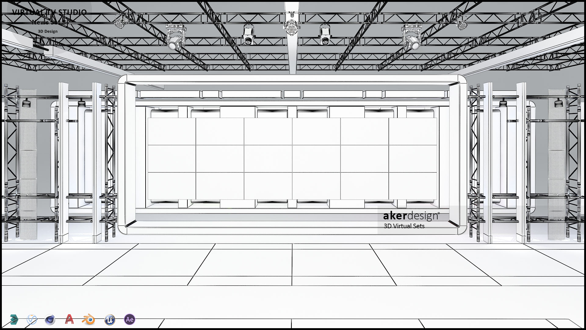 虚拟电视演播室新闻布景 8-12