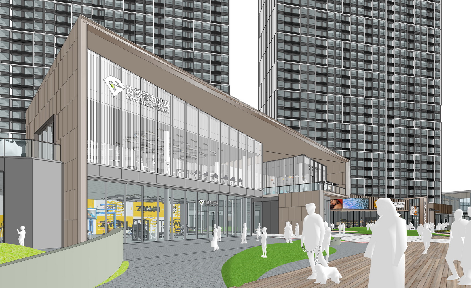 万科里现代商业街SU模型-1