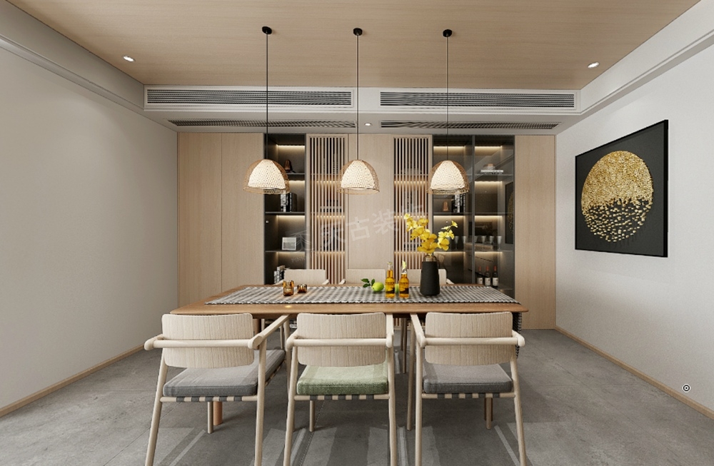 巴南融汇观江大平层日式风格设计丨南坪天古装饰-7