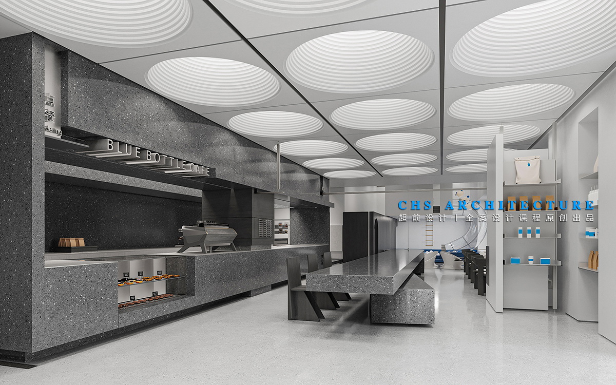 黑白构造 · 蓝瓶咖啡馆原创方案设计丨超前设计（超前创意设计教育）-20