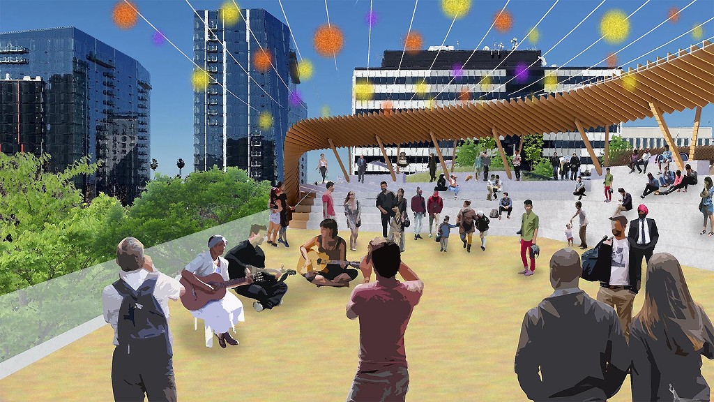 重塑公共空间 | Gensler 将停车场变身为“人民露台”-2