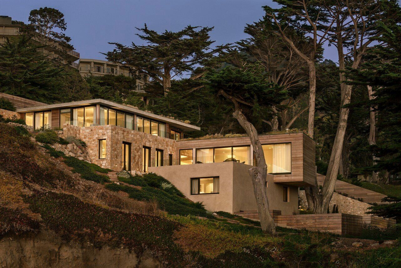 加州悬崖之上的绿色住宅-84