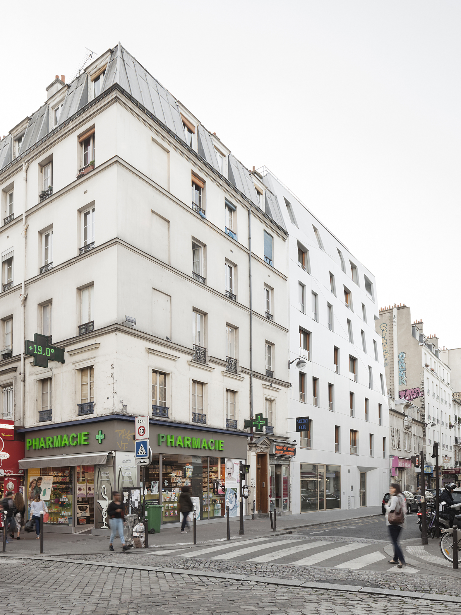 巴黎圣莫尔街 10 号,14 套住宅++1 零售空间的创意设计-13