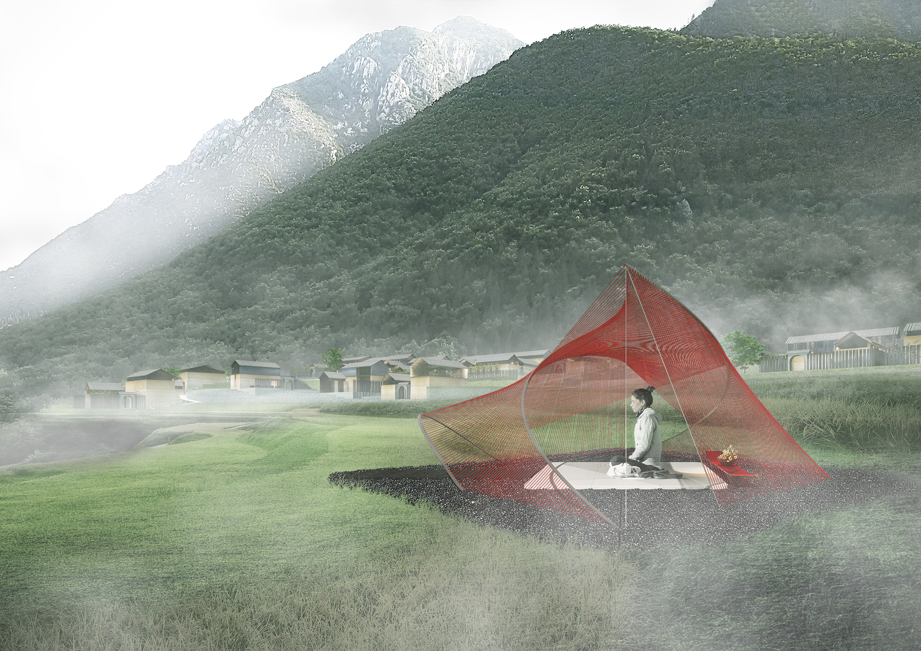 创新茶室 · 红纤维诠释传统日式茶文化-27