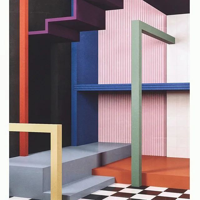 孟菲斯设计风格 | 怪诞离奇的室内设计案例-6