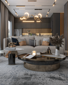 开放式起居区·现代风格丨Mohamed Hesham