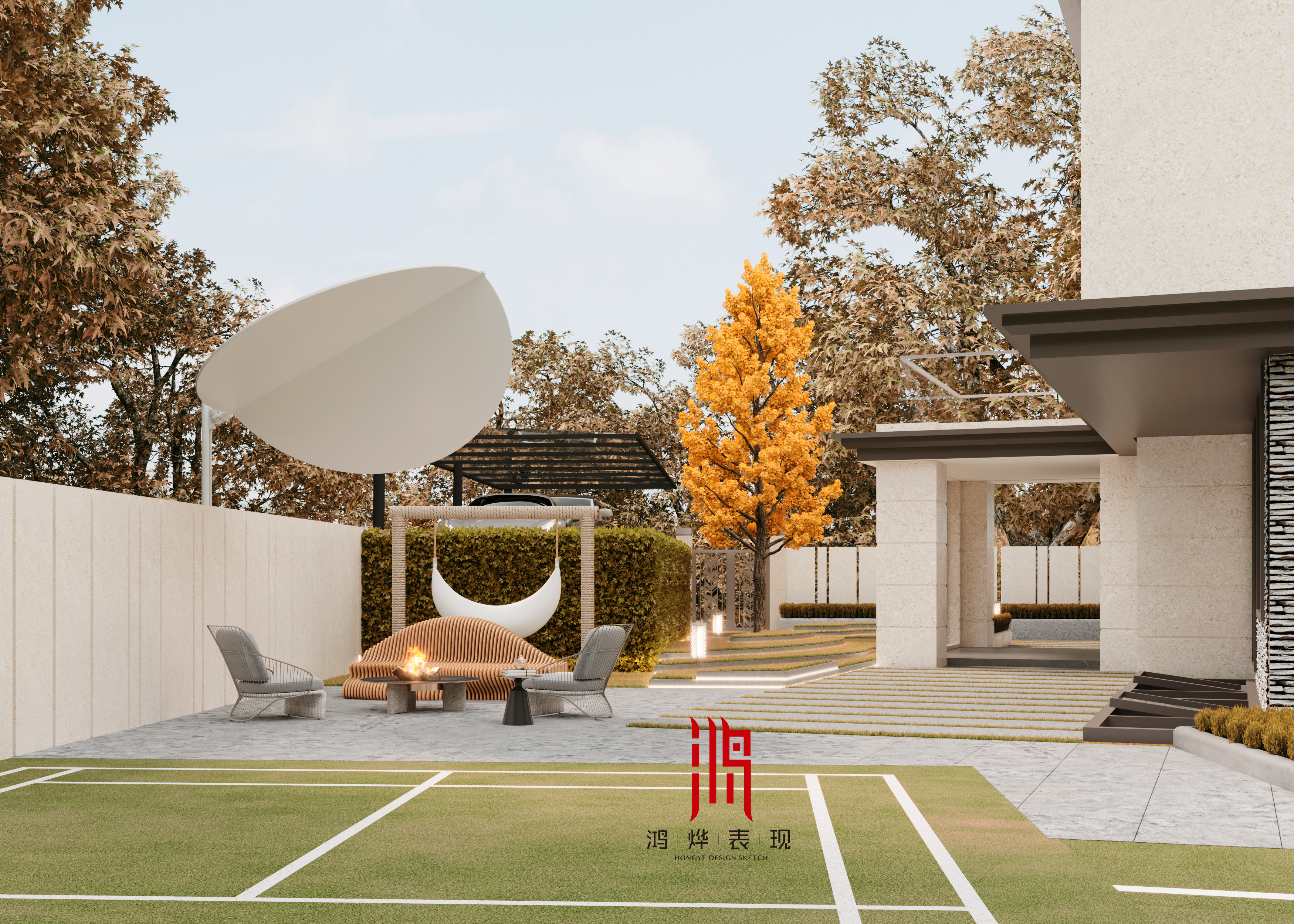 室外集鸿烨 | 探访知名设计师打造的现代简约庭院-18