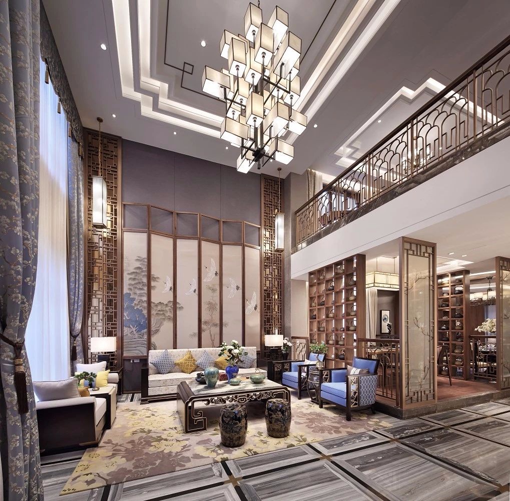 【辛视设计】688㎡新中式雅致东方别墅设计-0